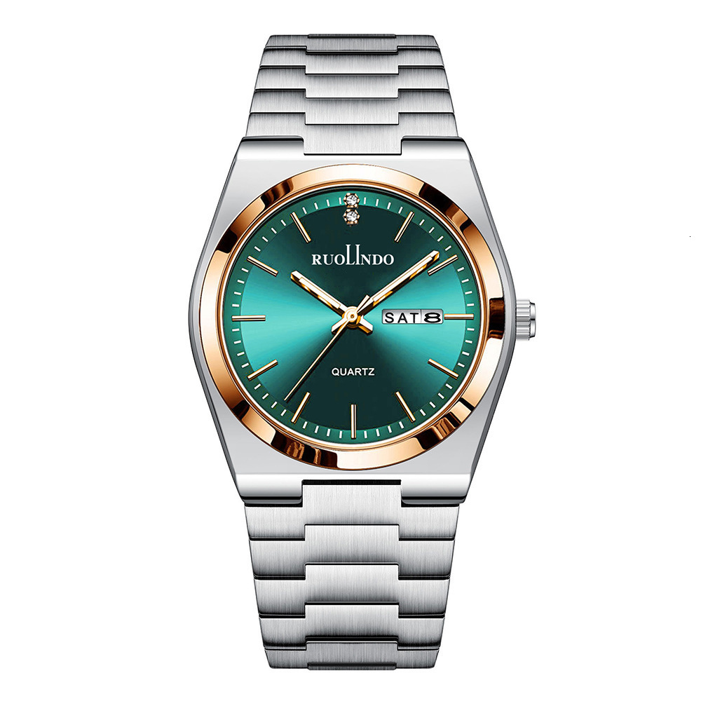 New Live Watch Mens Watch Dual Calendar Night Light Quartz Stainless Steel Mens Watch