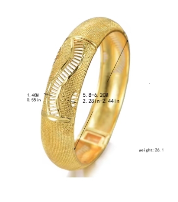 18K Dubai Gold Color Bangles For Women African India Party Wedding Bracelets Bangles Gifts