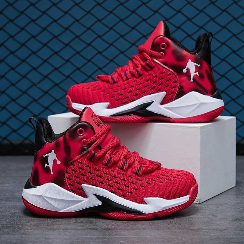 Brand childrens basketball shoes for boys thick soled anti slip childrens sports shoes for boys outdoor sports shoes for girls coach W250324