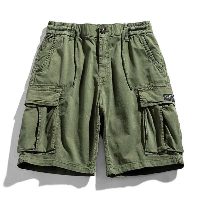 Summer Men Cargo Multi Pocket Shorts Men Casual Solid Elastic Waist Beach Shorts Spring Men Jogger Pants Shorts Male Dropshipping W250621