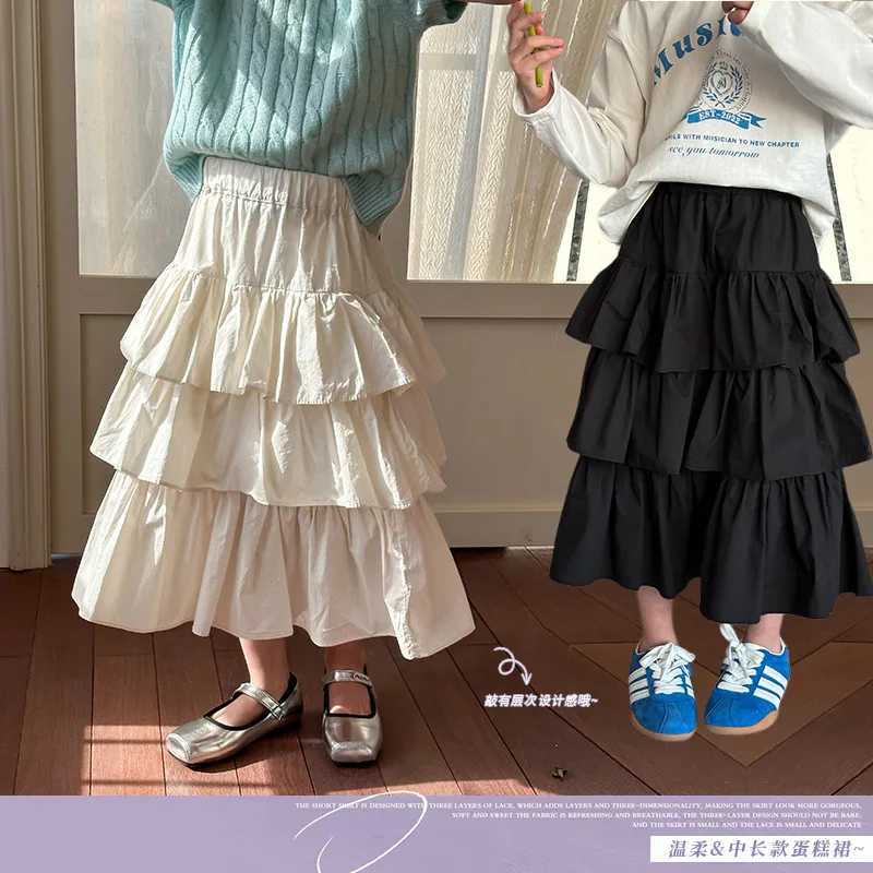 Childrens Skiing Girl Foreign Version Korean Version Childrens Leisure Sweet Medium Long Cake SkiingT250325