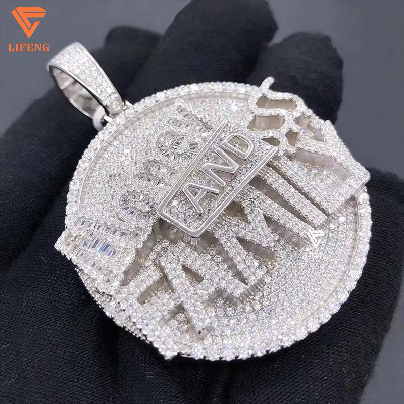 New Custom Luxury Iced Out VVS Moissanite 925 Sterling Silver Pendant 3 Inches Letter Hip Hop Fine Jewelry Pendant Charm for Men