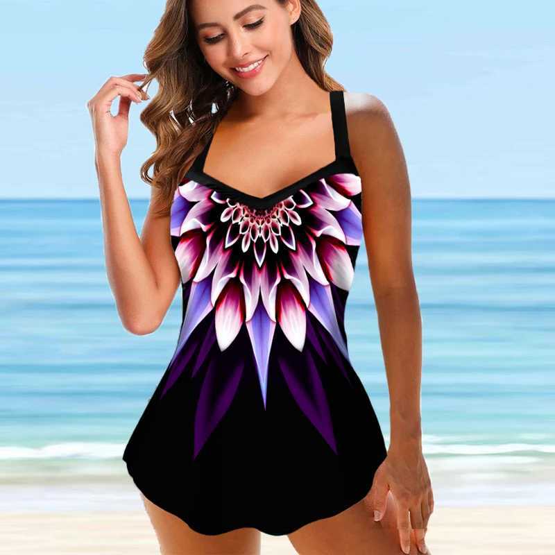 Womens beach wear swimsuit summer swimsuit two-piece multi-color bikini swimsuit set womens swimsuit tankinis flower S-6XLXJ250324