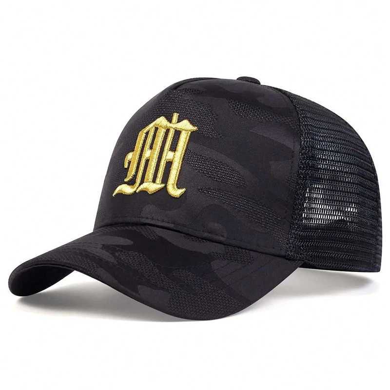 Fashionable M-letter camouflage embroidered baseball net hat spring and summer outdoor adjustable casual hat sun protection hatXJ250325