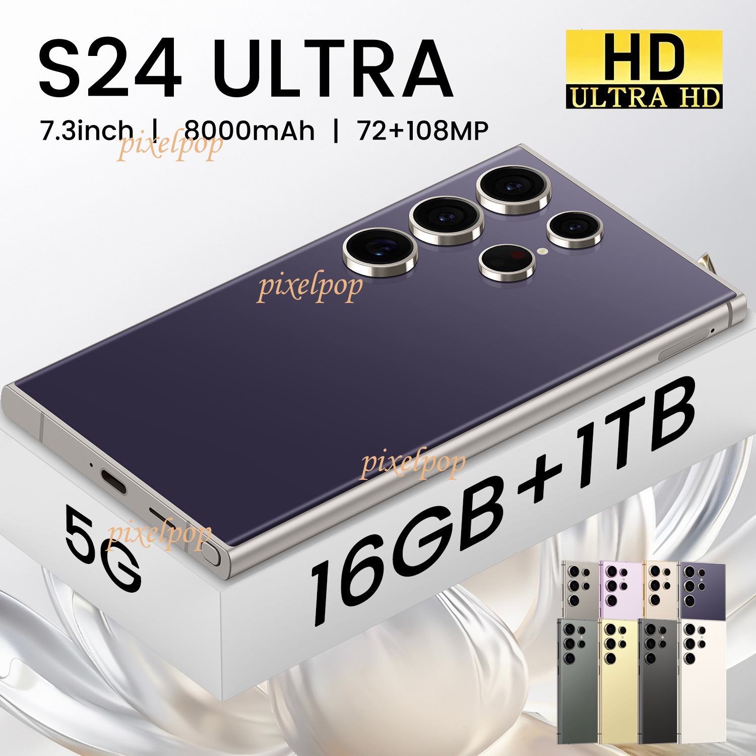 New S24 Ultra phone 4G 16+1TB high-end 7.3-inch smartphone Cell Phones Unlock Touch Screen Phone Androids Camera Telephone HD Display Face Recognition
