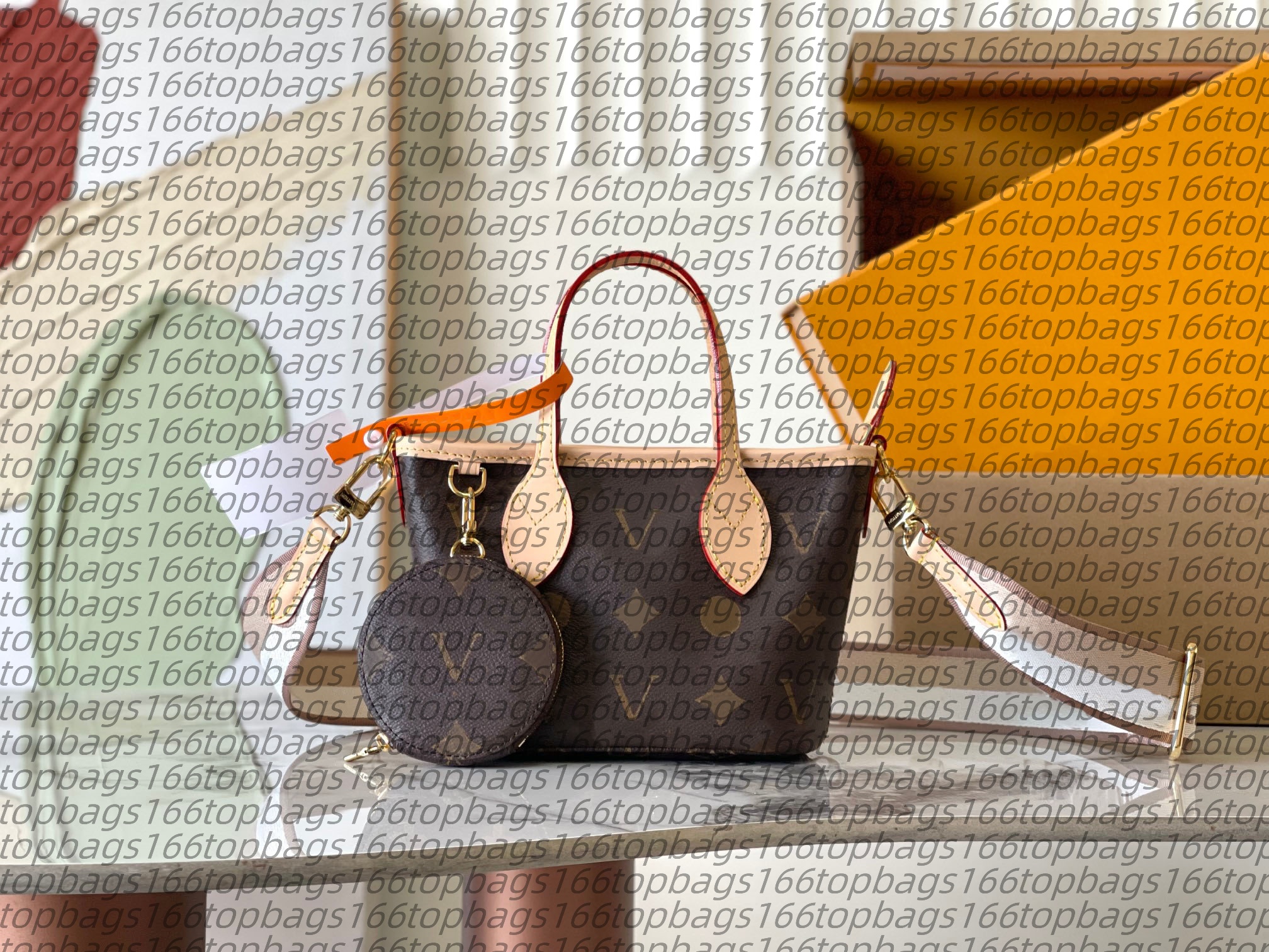 M46705 Ne v er full bb handbag with coin purse designer bag tote bag Genuine leather design shoulder crossbody package clutch handbag wallet purse