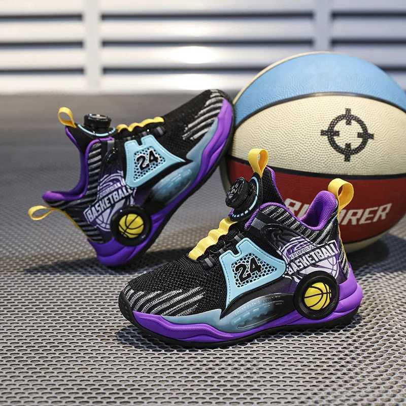 Childrens sports shoes outdoor sports flat comfortable breathable training basketball boots 2025 fashionable childrens running shoes W250324