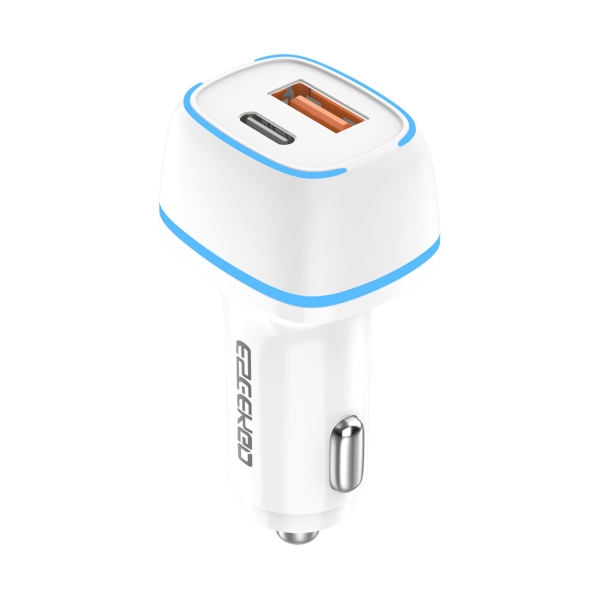 USA STOCK ESEEKGO C-15BT fast charging 38W LED QC3.0+PD20W Car Charger With Retail Package ship in 2 days (WHITE)