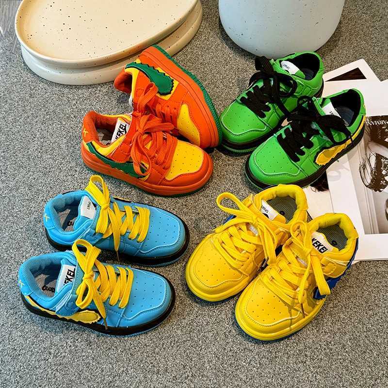 Childrens casual shoes seasonal childrens single sports shoes Mandarin colored basketball sports shoes boys and girls sports shoes board shoes W250324