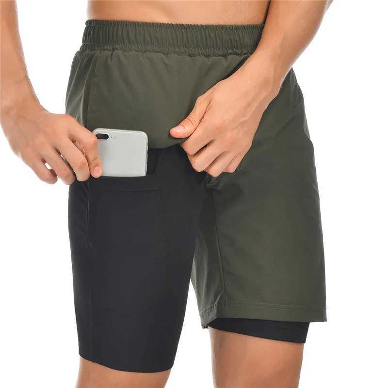 2024 Summer Running Shorts for Men 2 Sports Slow Running Fitness Shorts Training Quick Drying Mens Fitness Shorts W250324
