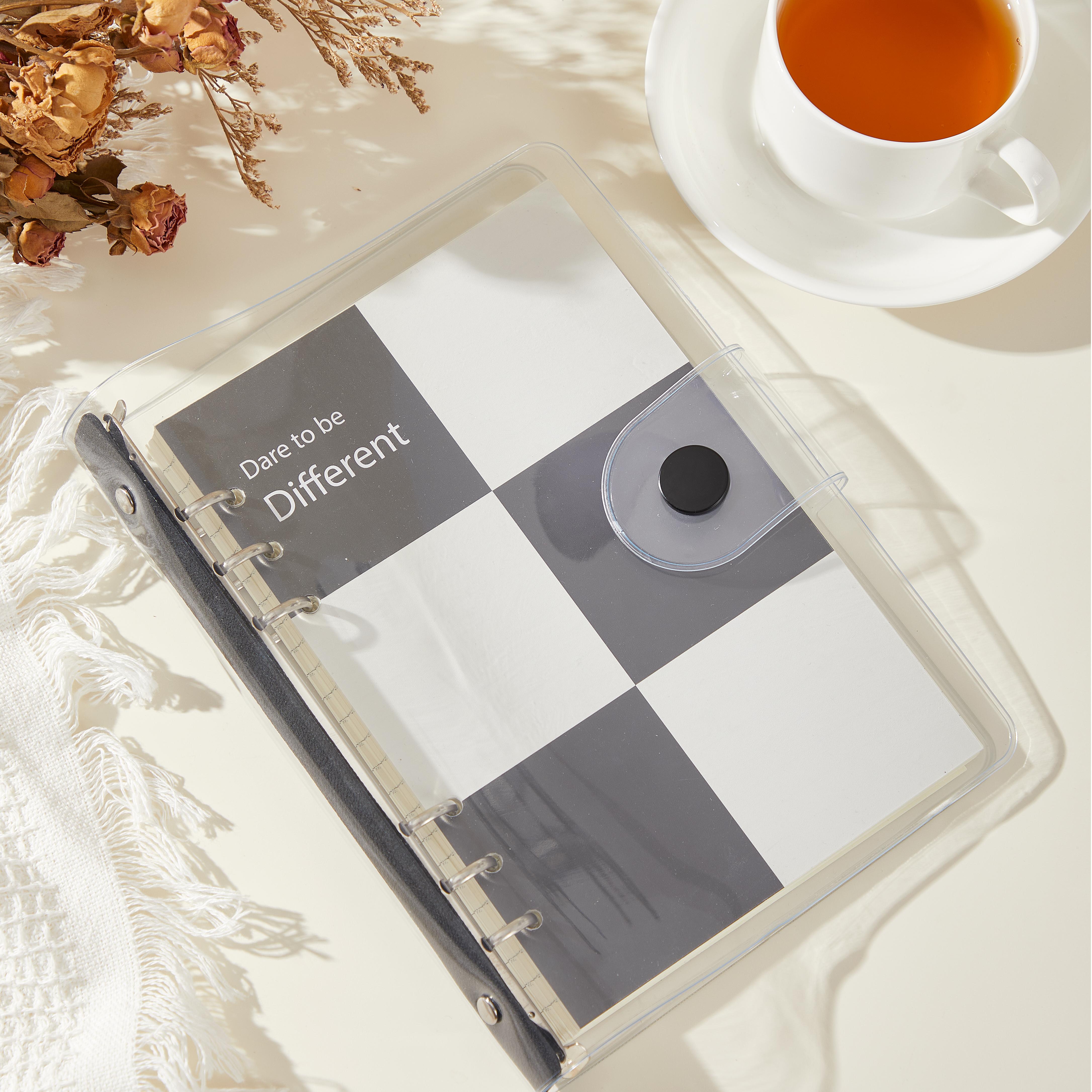 Versatile Translucent PVC Circular Ring Binder - Essential Desk Accessory for Efficient;A5 Notebook Binder - 6 Ring A5 Binder PVC Binder Refillable