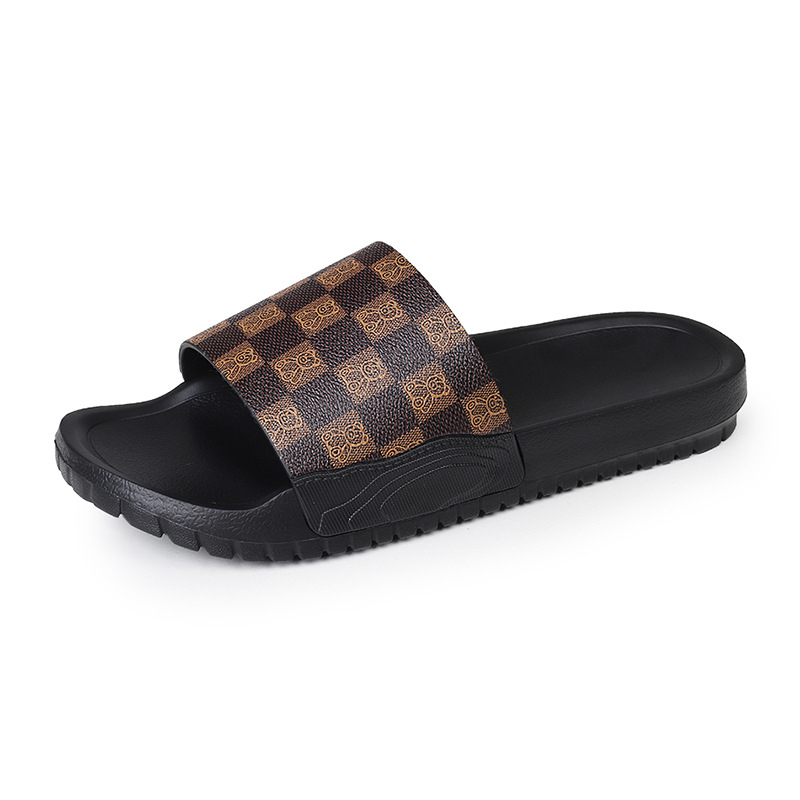 free shipping designer Slippers for men new summer casual classic outdoor Plaid Print Scuffs