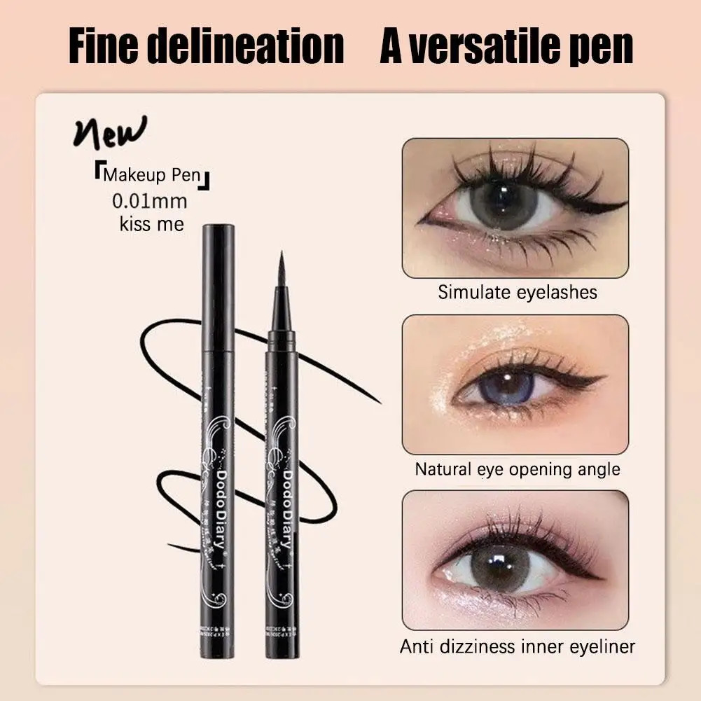 Waterproof Ultra-thin Liquid Eyeliner Korean Makeup For Quick Dry Smooth Eye Liner Long Last Lower Eyelash Pen Cosmetics 250324