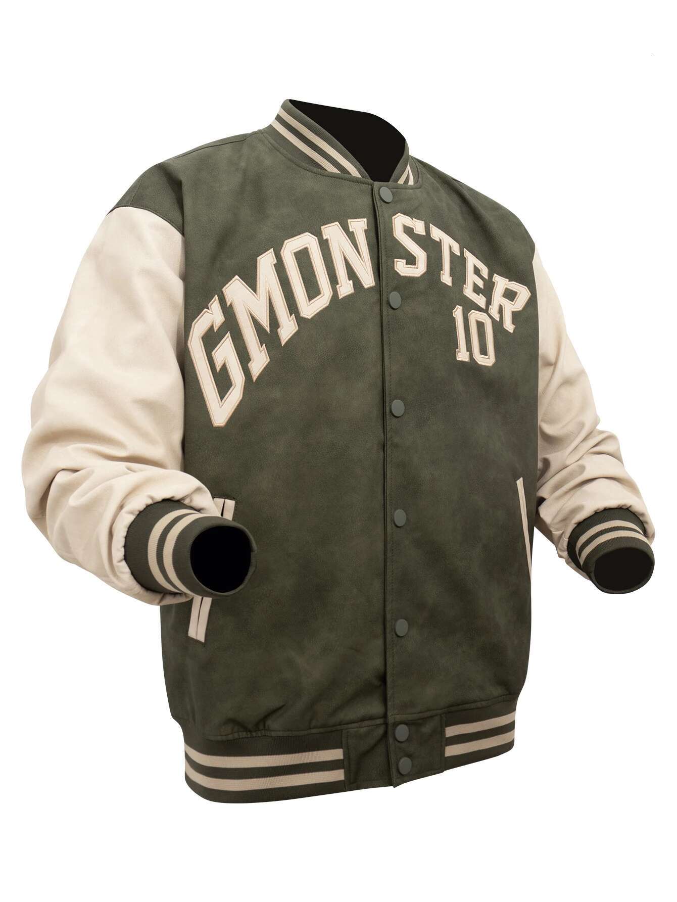 Men's Vintage Jackets Embroidery Faux Leather Baseball College Coats Varsity Letterman Bomber Jacket For Fall&Winter