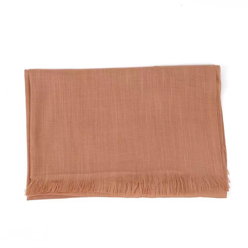 K224 Spring and summer new silk scarf women's fashion sun protection sunshade solid color bamboo cotton neck scarf factory wholesale