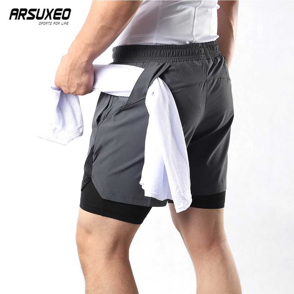 ARLUXEO Mens Sprint 2-inch Multi Pocket Fitness Training Slow Running Fitness Gym Pants B208 W250324