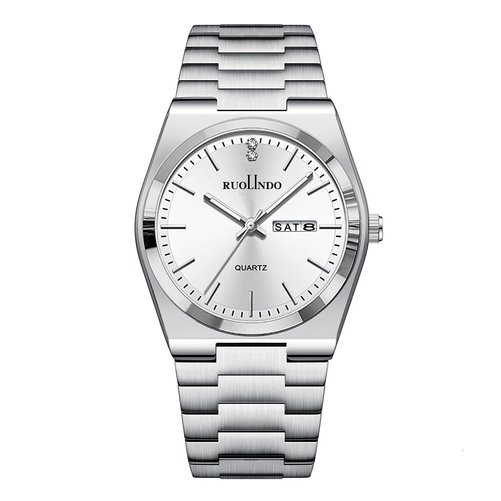 New Live Watch Mens Watch Dual Calendar Night Light Quartz Stainless Steel Mens Watch