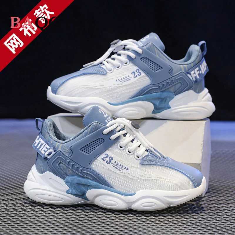Spring Kids sports fashion sneakers air cushion mesh breathable basketball shoes light anti slip running shoes W250324