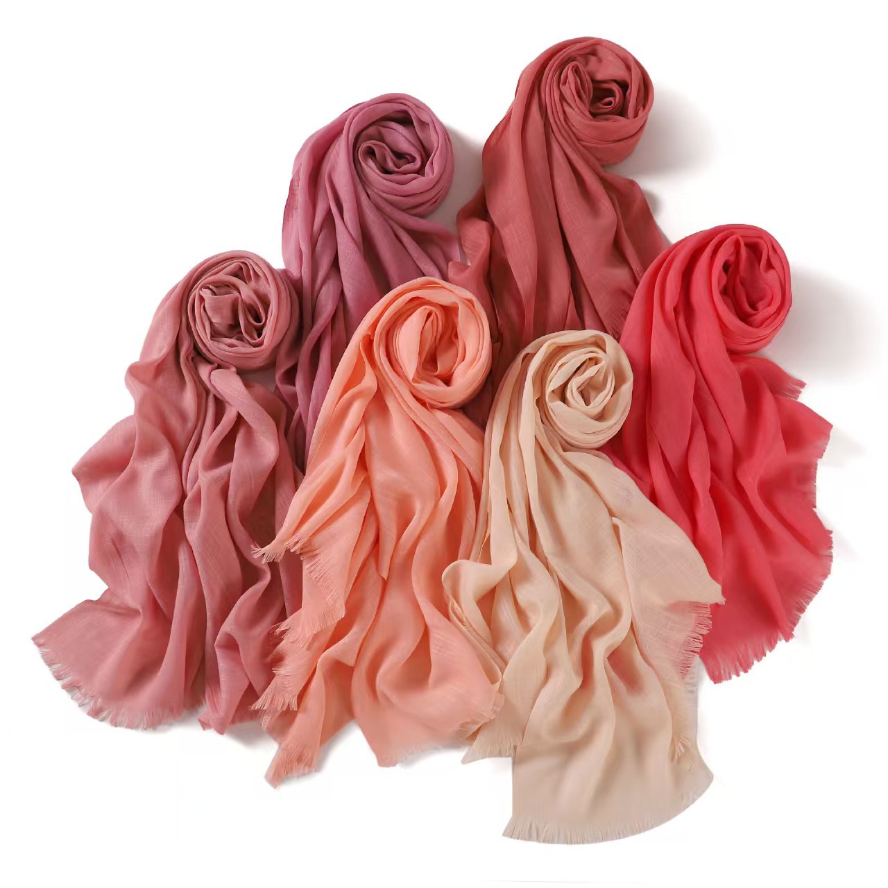 K224 Spring and summer new silk scarf women's fashion sun protection sunshade solid color bamboo cotton neck scarf factory wholesale