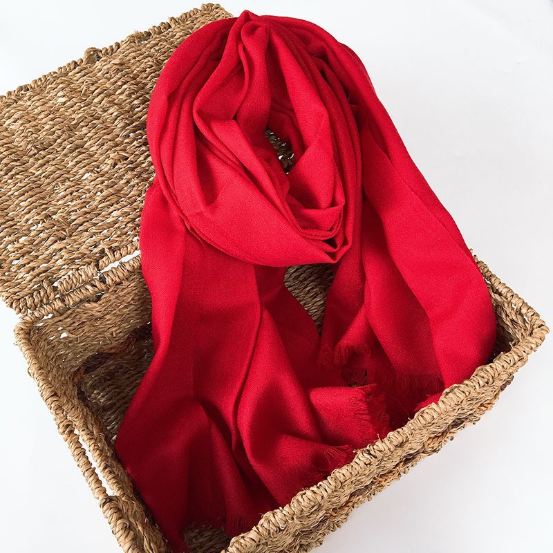 K222 Wool scarf wholesale long women autumn and winter warm decorative neck scarf solid color thin wool scarf