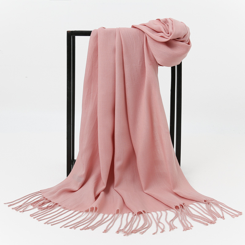 K226 One piece of new imitation cashmere scarf for women Korean style autumn and winter warm cashmere solid color gift neck shawl