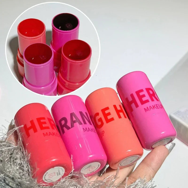 Fruit Jelly Blush Stick Strawberry Rose Tint Cheek Color Brighten Lips and Cheeks Rouge Lasting Waterproof Makeup Blusher Sticks 250324