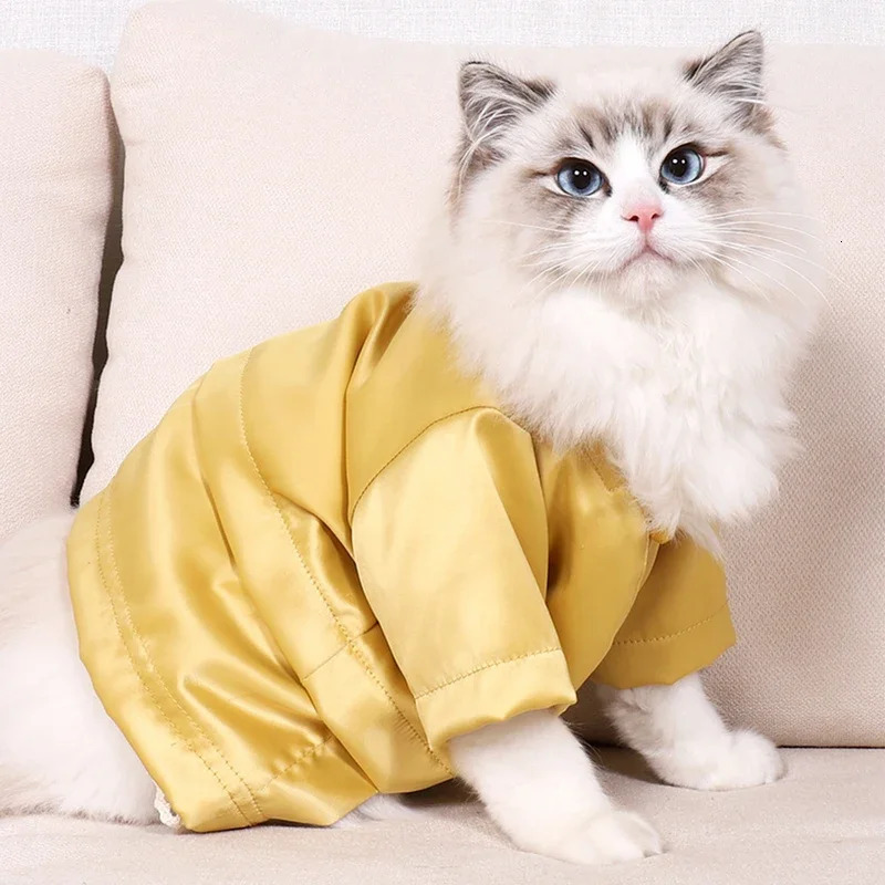 Fashion pet clothing summer shirts cat silk breathable thin non stick fur traditional Chinese 250318