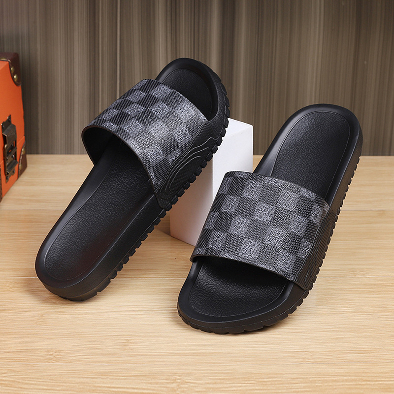 free shipping designer Slippers for men new summer casual classic outdoor Plaid Print Scuffs