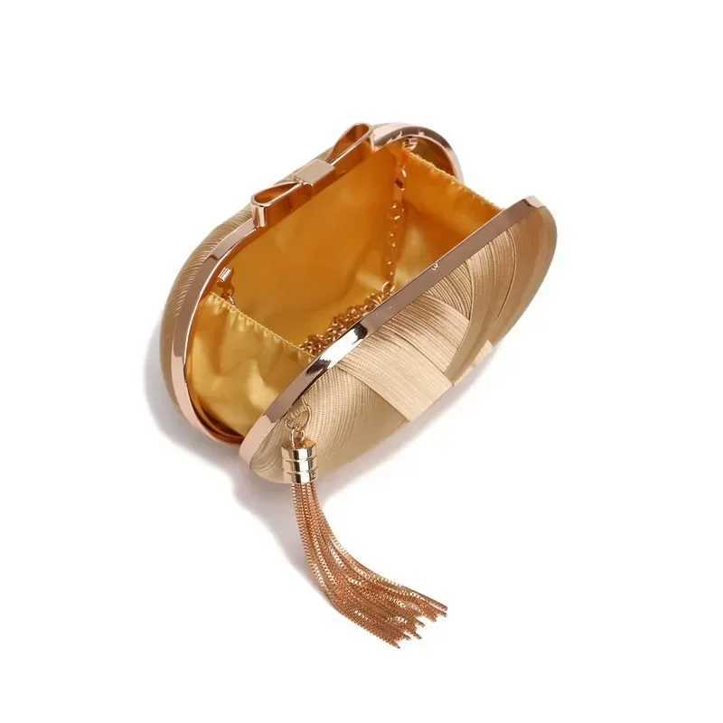 Jade Tassel Evening Dress Womens Elegant Cocktail Party Clutch Wallet Solid Color Gold Metal Frame Womens Sac Main Mariage Z250324