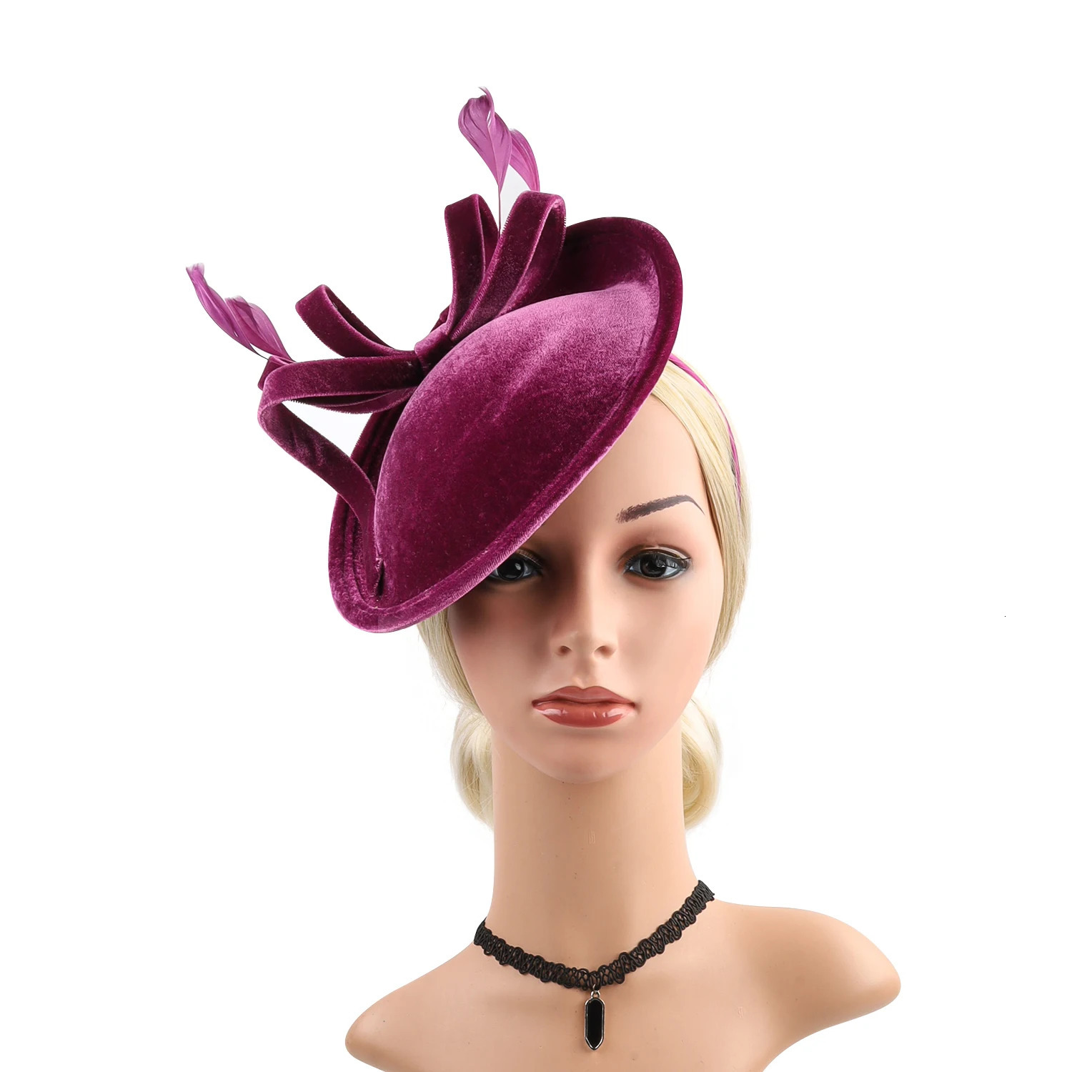 kentucky Huge Bowknot velvet Hat wedding Headband for Women Lady Cocktail Tea Party Accessories 250324