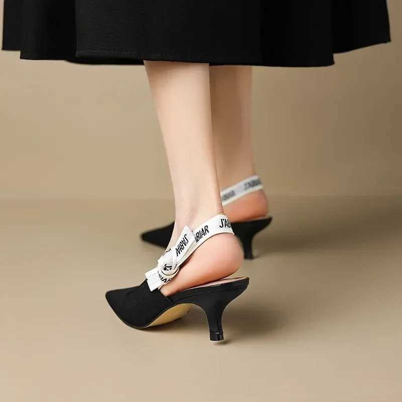2024 Summer Sexy Poin H Fashion Letter Design Lace-up Elegant hot Wens Dress Stiletto Sandals Par Zapatos De Mujer Z250325
