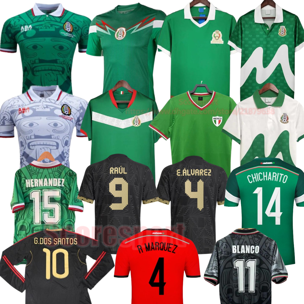Mexico Jersey 2025 Gold Cup BLANCO HERNANDEZ CHICHARITO MARQUEZ Retrio Soccer Jerseys 1986 1998 2006 10 11 2014 MEXICAN Thai Quality Vintage Shirts Classic Kit