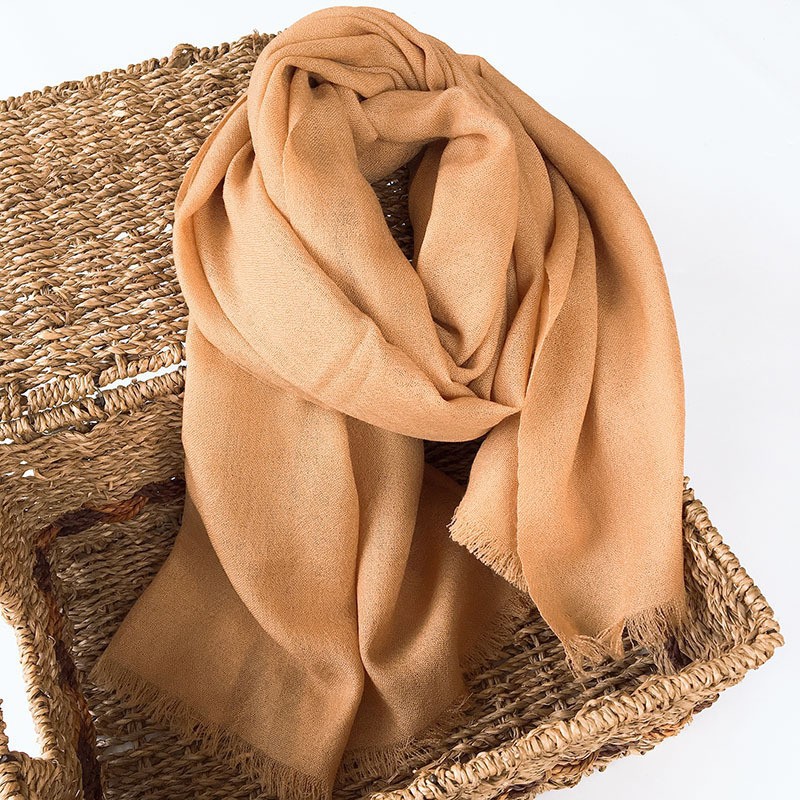 K222 Wool scarf wholesale long women autumn and winter warm decorative neck scarf solid color thin wool scarf