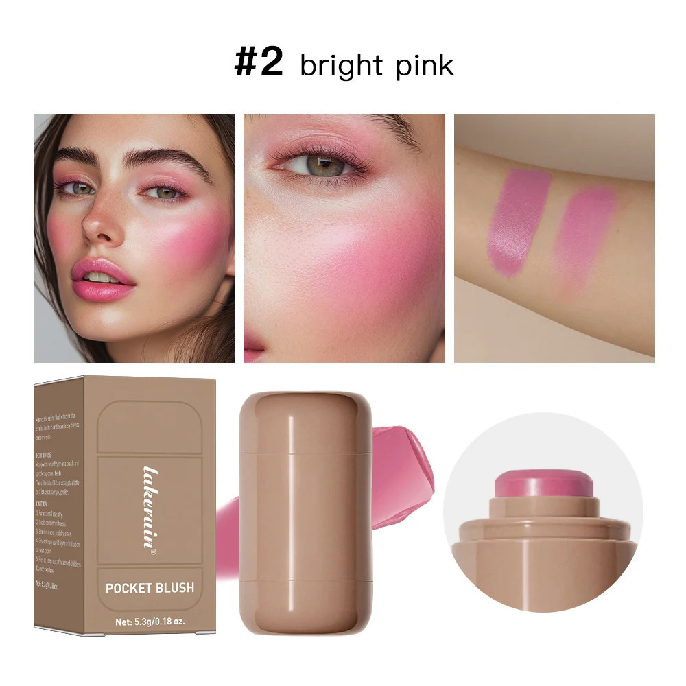 Pink Beauty Multi-use Blush Stick For Lips Cheek Long-lasting Hydrating Highlights Brighten Soft Natural Flush Cream Blush Stick 250324