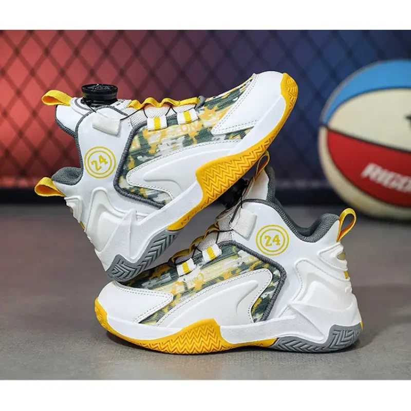 2025 childrens basketball shoes boys and girls sports shoes outdoor anti slip childrens coach sports running shoes W250324