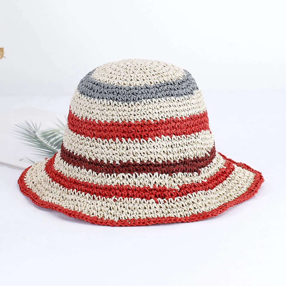 Rainbow Hook Hat Striped Womens Summer Hat Sun Hat Visor Summer Hat Accessories Womens Red Hat 250320
