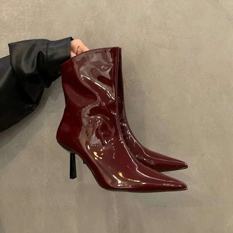 New High Heels Ankle Sexy Pointed Toe 2024 Winter Fashion Boots Women Shoes Pumps Casual Mujer Botas