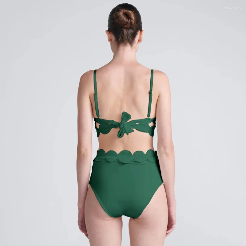 One-piece Women Swimwear Green Solid Swimsuit Bodysuit Bikini Set Beach Vacation Style Wear Maxi Dress Skirt