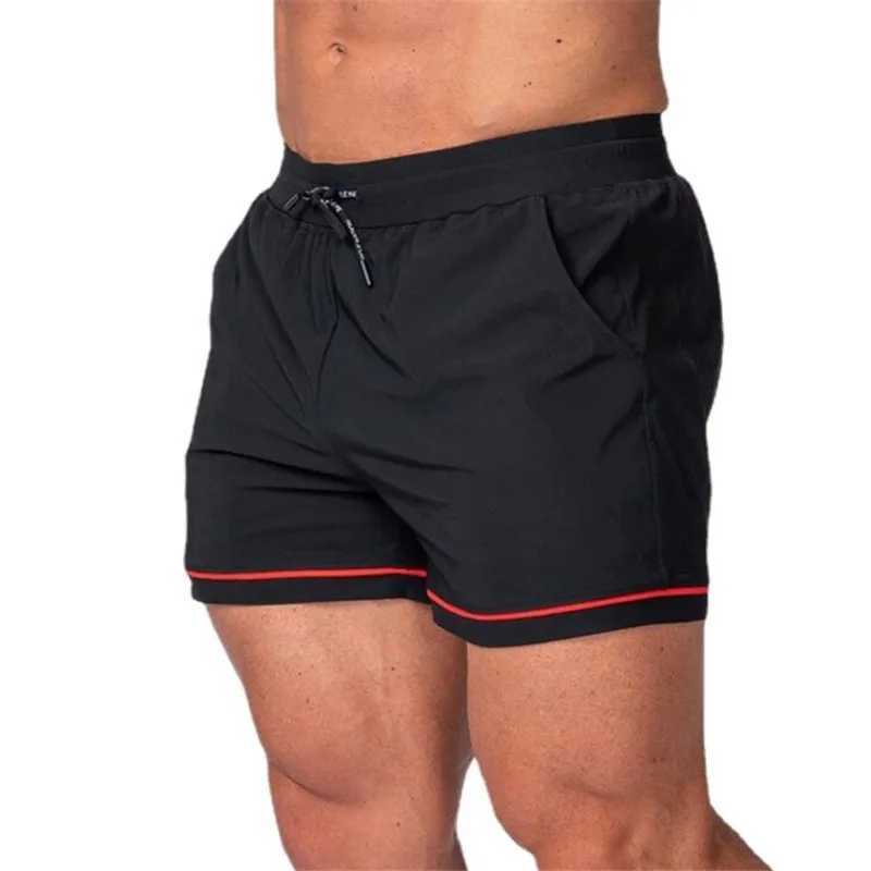 Mens running shorts gym fitness training sportswear mens shorts knee length beach sports pants bottom W250324