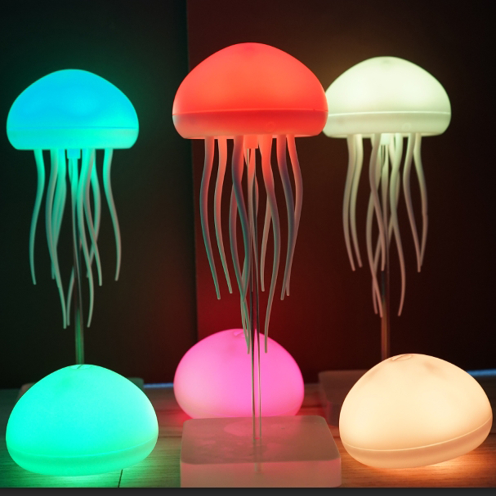 Elegant Voice Controlled Jellyfish LED Light Fixture - Enhance Your Sleep Environment with Colorful & Energy Saving Accents