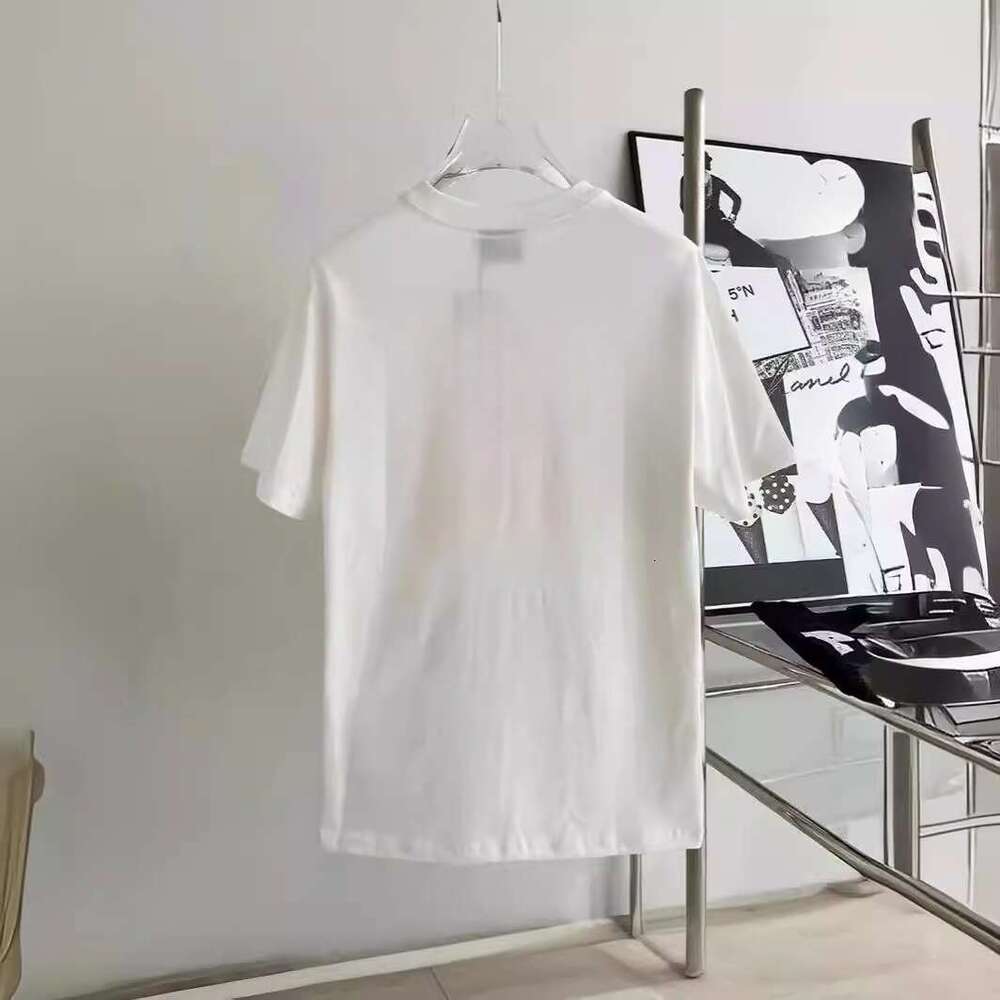 Women's Printed Loose Shoulder Mid Size Versatile Short Sleeved T-Shirt Korean B5