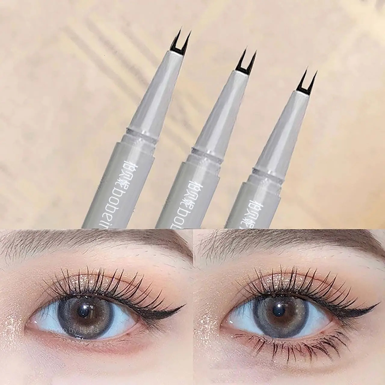 Double-claw eyeliner extremely thin two-claw lower eyelashes eyeliner liquid pen is waterproof non-smudge and sweat-proof 250324