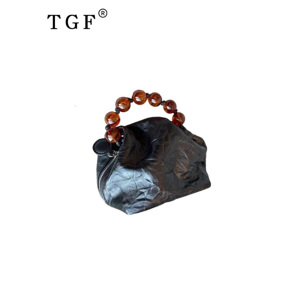 Women's Bags TGF niche designer's Chinese style bead for women new hand grip chain carrying crossbody bag