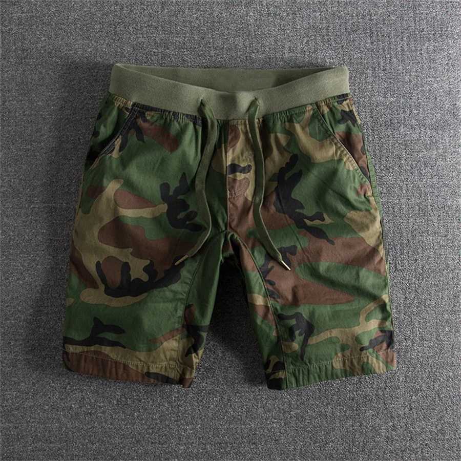 Men's Shorts Summer mens camouflage shorts casual elastic waist comfortable and loose jogging pants cotton cargo gym running shorts beach shorts 