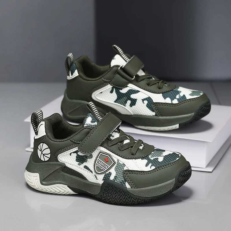 Camouflage childrens tennis fitness and leisure sports shoes boys and girls basketball climbing coach teenagers 4-season jogging shoes W250324