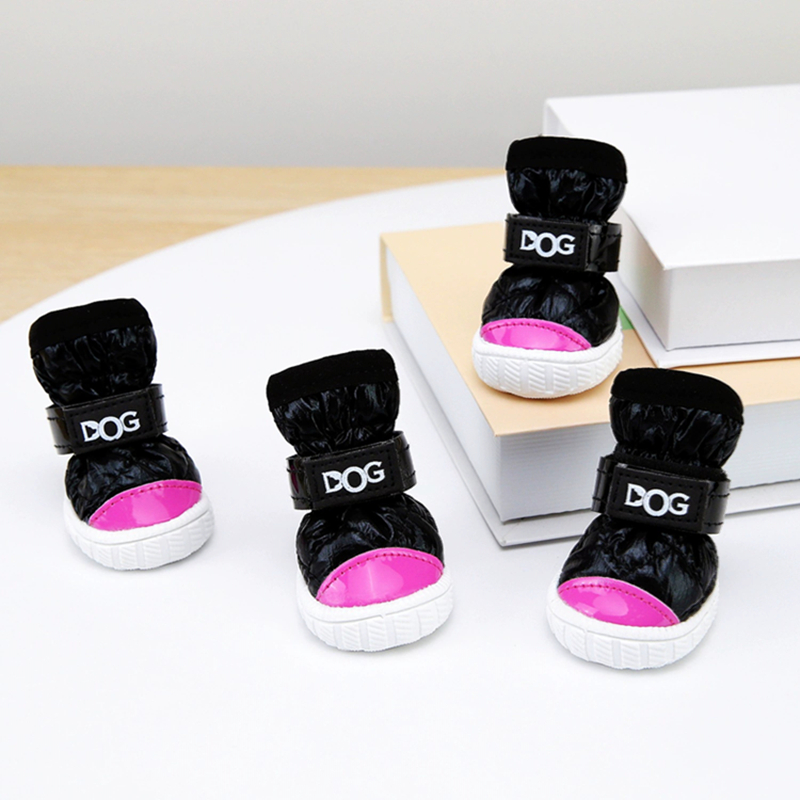 Dog Shoes for Cotton Shoes, Puppy Dog Boots Paw Protectors for Winter Snowy Day,Sole Thickened Wear Resistant, New Electroplated Colors, with Patent L