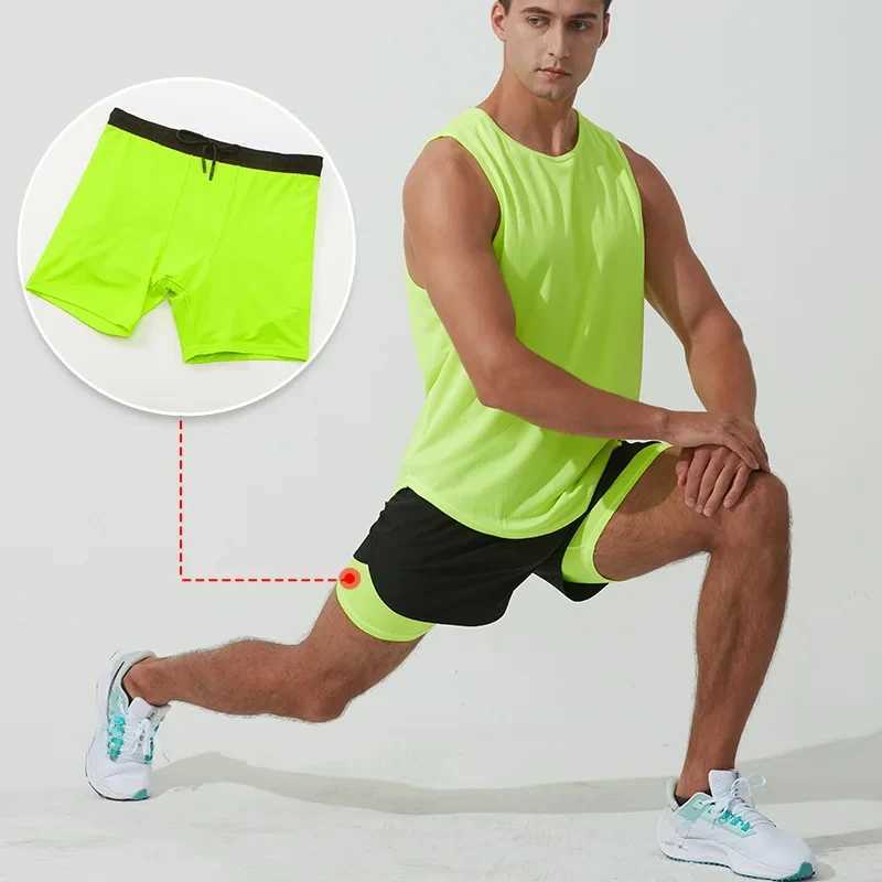 Summer 2 pieces of jogging clothing gym marathon running fitness beach shorts mens sports shirt double-layer training sports shorts W250324