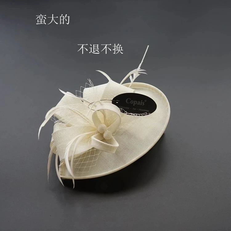 Womens Fashion Charm Hat Cocktail Wedding Party Church Headwear Fashion Headwear Feather Hair Accessories Sinamay Charm 250322