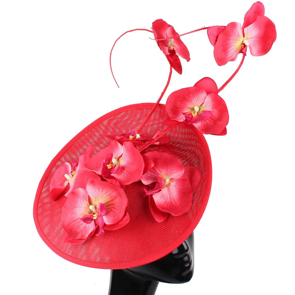 kentucky Tea Party Fascinator Hat Sinamay Flowers Wedding Church Oversized Racing Season Pography Headwear 250324