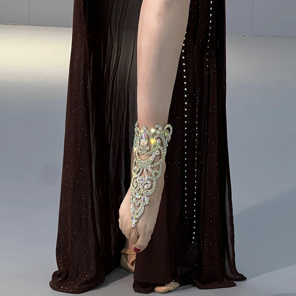 Belly Dance Anklet Handmade Diamond Performance Foot Ornaments Oriental Dance Set Necklace Accessories 250318